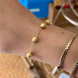 Vintage 14k gold beaded chain bracelet 5.14 grams